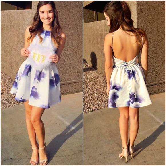“Kissing in Paris” Halter Floral Backless Dress - Picture 9 of 13